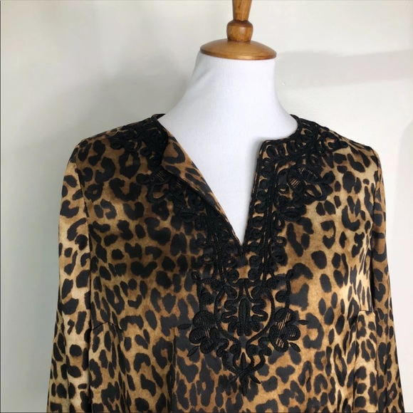 Jones New York Leopard Top 3/4 Sleeves Sz. PL - Picture 3 of 10